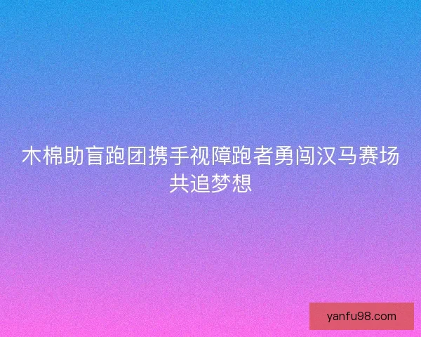 木棉助盲跑团携手视障跑者勇闯汉马赛场共追梦想