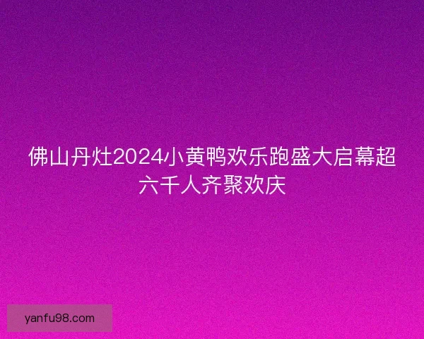 佛山丹灶2024小黄鸭欢乐跑盛大启幕超六千人齐聚欢庆